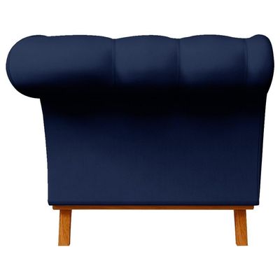 Sofá 150cm 2 Lugares Base Madeira Império C-304 Veludo Azul Marinho - Domi