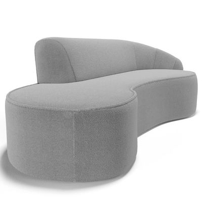 Sofá Living 3 Lugares 210cm Braço Direito Mozart D06 Bouclê Cinza - Mpozenato