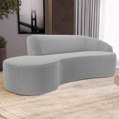 Sofá Living 3 Lugares 210cm Braço Direito Mozart D06 Bouclê Cinza - Mpozenato