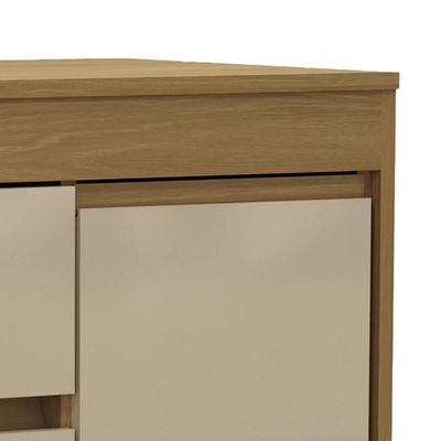 Cômoda Quarto 93cm 4 Gavetas 1 Porta Samira Freijó/mocca L01 - Mpozenato