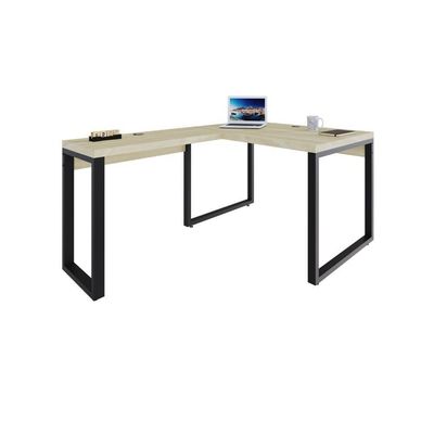 Mesa Em L Operacional 120x160x75cm Yon - Ciliegio-est.preta Ciliegio-est.preta