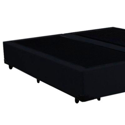 Cama Box Casal Bipartido Suede Mega Cama Preto 138x188x42cm