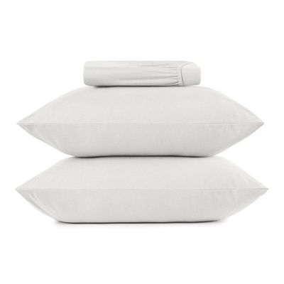 Jogo De Cama King 3 Peças Malha Fio Penteado Branco