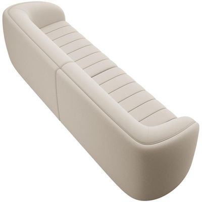 Kit Sofá 4 Lugares Para Sala 292cm Com 01 Poltrona Lazio M03 Veludo Bege