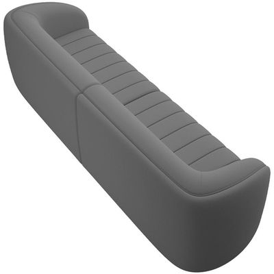 Kit Sofá 4 Lugares Para Sala 252cm Com 02 Poltronas Lazio M03 Veludo Cinza - Lyam Decor