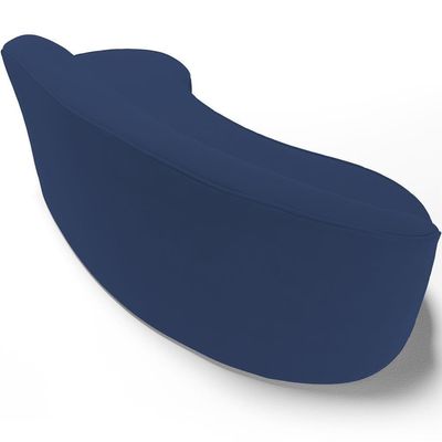Sofá 5 Lugares Curvo Living Firenze Direito D02 Veludo Azul Marinho 300cm C-304 - Lyam
