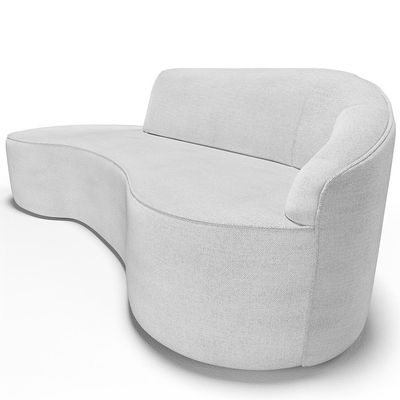 Sofá 4 Lugares Curvo Living Firenze Direito D02 Linho Cinza 260cm D-315 - Lyam