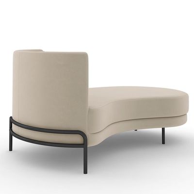 Sofá Chaise Longue Living Lucca Direito D02 Veludo Bege C-309