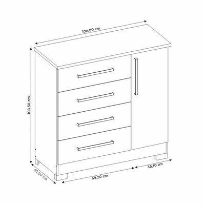 Comoda Nt 5185 Freijó Com Off White - Notável