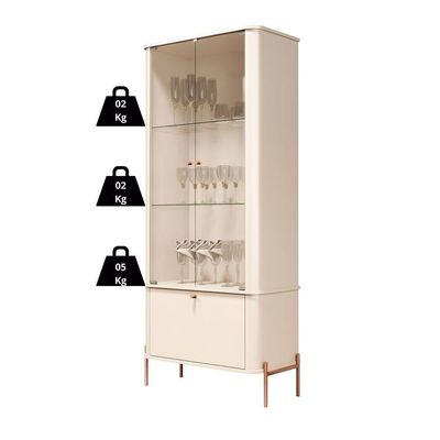 Cristaleira Tucupi Off White Pe Bronze - Moveis Jb