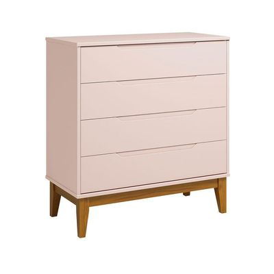 Comoda Gaveteira Elfe Classic 4 Gavetas Rosa Fosco - Moveisaqui