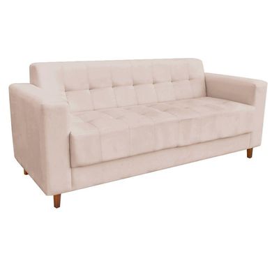 Sofá 3 Lugares Arezzo Suede Bege
