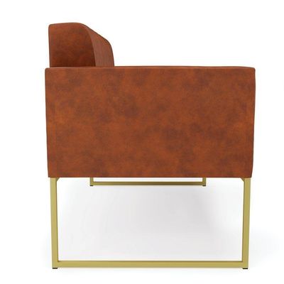 Sofá Namoradeira Elisa Corano Nozes Base Metálica Industrial Dourado - D'rossi