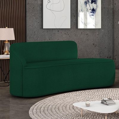 Sofá 2 Lugares Orgânico 140 Cm Morgan Bouclê Verde D03 - D'rossi