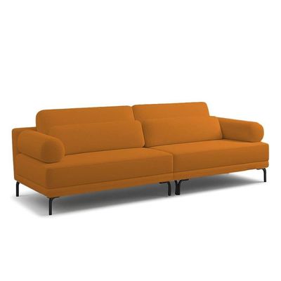 Sofá 2 Lugares Living 194cm Pé Ferro Romeu Bouclê K01 - D'rossi Caramelo
