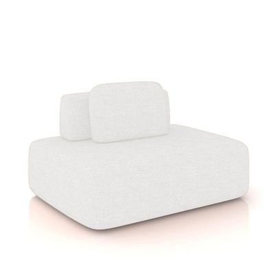 Sofá 4 Lugares Orgânico Com Chaise E 3 Módulos Berlim Bouclê Grafite-off White K01 - D'rossi