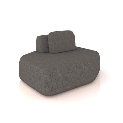 Sofá 4 Lugares Orgânico Com Chaise E 3 Módulos Berlim Bouclê Grafite-off White K01 - D'rossi