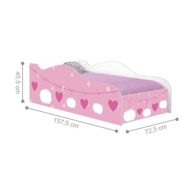 Mini Cama Joy Nuvens Meninas Com Colchão