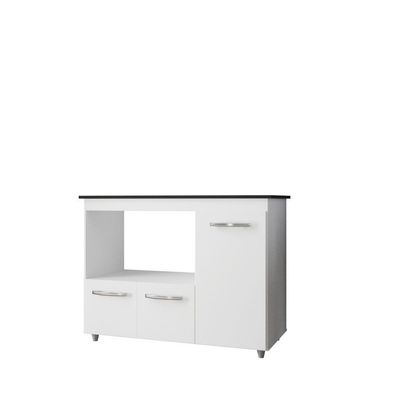 Armário Balcão Para Cooktop Com Nicho Forno Branco
