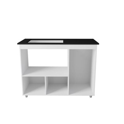 Armário Balcão Para Cooktop Com Nicho Forno Branco