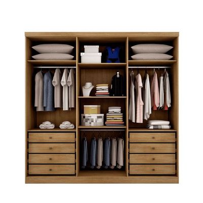 Guarda Roupa Casal 6 Portas 8 Gavetas - Messina-cumaru/fendi - Móveis Novo Horizonte
