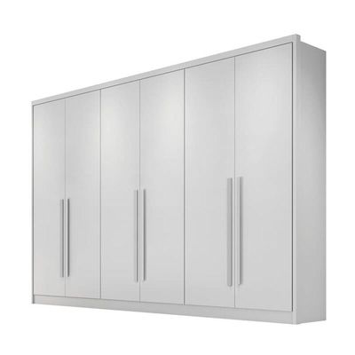 Guarda Roupa Casal 100% Mdf 6 Portas 8 Gavetas - Robust -branco - Móveis Novo Horizonte