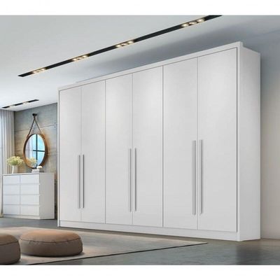 Guarda Roupa Casal 100% Mdf 6 Portas 8 Gavetas - Robust -branco - Móveis Novo Horizonte