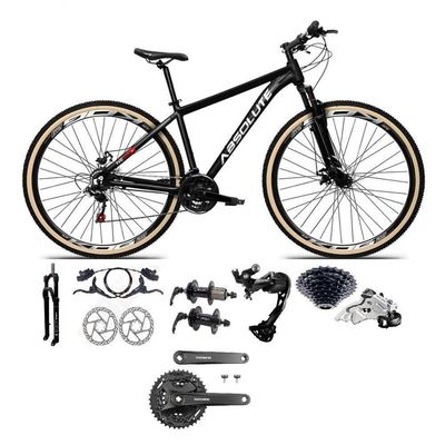 Bicicleta Aro 29 Absolute Nero 5 Câmbios Shimano Alívio-altus 27v Freio Hidráulico Garfo com Trava Preto 17