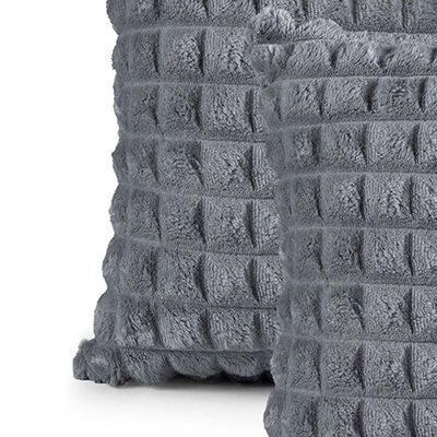 Kit 02 Capas De Almofadas Willow 45cm X 45cm 100% Poliéster - Gris