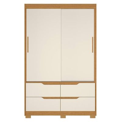 Guarda Roupa Solteiro Sole 2 Portas E 4 Gavetas Cinamomo-off White - Móveis Albatroz Cinamomo-off White