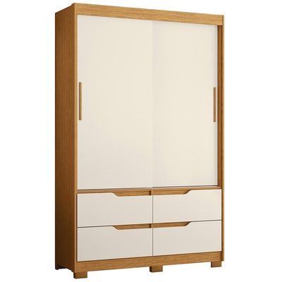 Guarda Roupa Solteiro Sole 2 Portas E 4 Gavetas Cinamomo-off White - Móveis Albatroz Cinamomo-off White