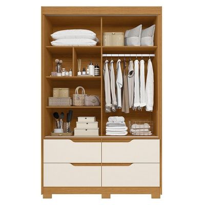 Guarda Roupa Solteiro Sole 2 Portas E 4 Gavetas Cinamomo-off White - Móveis Albatroz Cinamomo-off White