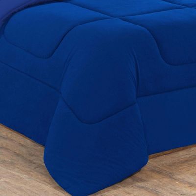 Kit Edredom Malha 100% Algodão Gran Moratta 3 Peças Casal - Azul Royal/Azul Royal