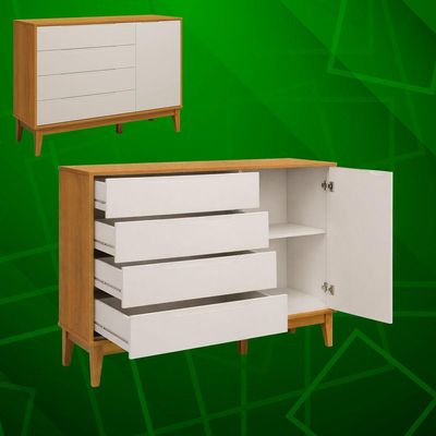 Jogo De Quarto Classic Elfe Sapateira Areia Fosco Com Savana - Moveisaqui