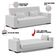 Sofá Cama 02 Lugares Lisboa Linho - D'Rossi Cor A05 Cinza