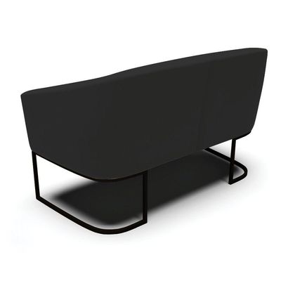 Sofá Namoradeira 2 Lugares Base Industrial Preto Stella Veludo Preto D03 - D'rossi