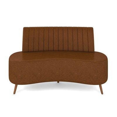 Sofá 2 Lugares Living 160cm Pé Palito Maraú Sintético Pu Marrom K01 - D'rossi