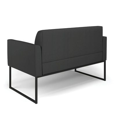 Sofá Namoradeira Com Poltrona Base Industrial Preto Marisa Corino Preto D03 - D'rossi