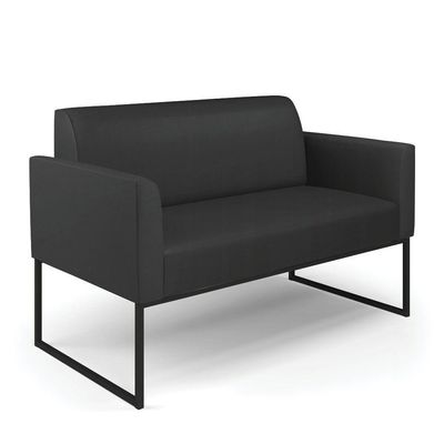 Sofá Namoradeira Com Poltrona Base Industrial Preto Marisa Corino Preto D03 - D'rossi