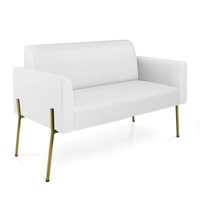 Sofá Namoradeira E Poltrona Pé De Ferro Dourado Marisa Corino Branco D03