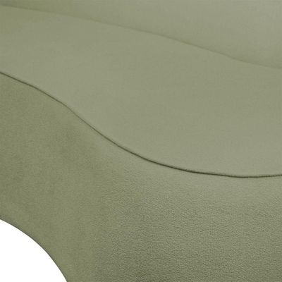 Sofá 4 Lugares Orgânico 220cm Pé Ferro Preto Morgan Bouclê Pistache D03 - D'rossi