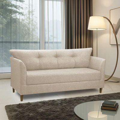 Sofá 3 Lugares Living Para Sala Leblon 180cm Linho E03 - D'rossi Cor Bege