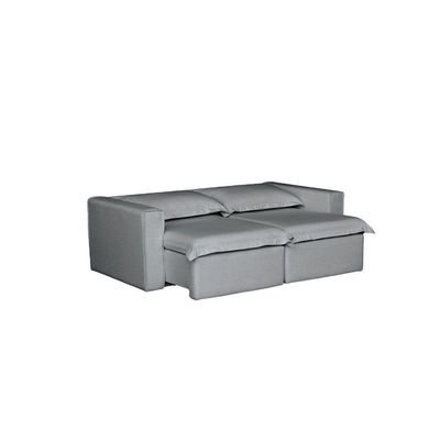 Sofá Cama Casal Retrátil E Reclinável Em Linho Sofatec Cinza