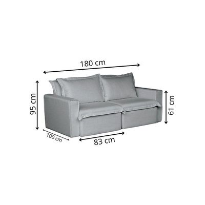 Sofá Cama Casal Retrátil E Reclinável Em Linho Sofatec Cinza