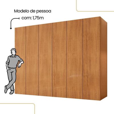 Guarda Roupa Casal Venus Mdf 6 Portas E 6 Gavetas Moderna Naturalle