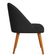 Kit 04 Cadeiras Poltrona De Jantar Luna Suede Preto Pés Palito Castanho - Pallazio