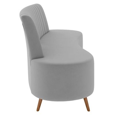Sofá 2 Lugares Para Sala Living 160cm Pés Palito Tamar Z08 Veludo Cinza - Mpozenato