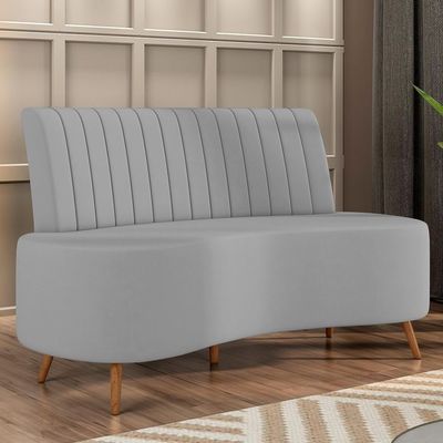 Sofá 2 Lugares Para Sala Living 160cm Pés Palito Tamar Z08 Veludo Cinza - Mpozenato