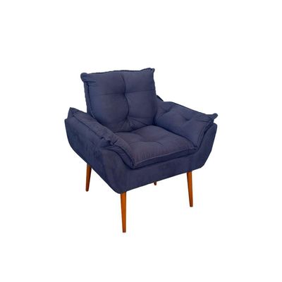 Kit 06 Sofás 1 Lugar De Luxo Opala Sala, Quarto Suede Cor:azul Marinho