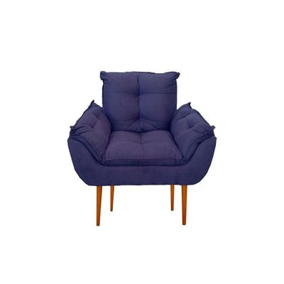 Kit 06 Sofás 1 Lugar De Luxo Opala Sala, Quarto Suede Cor:azul Marinho